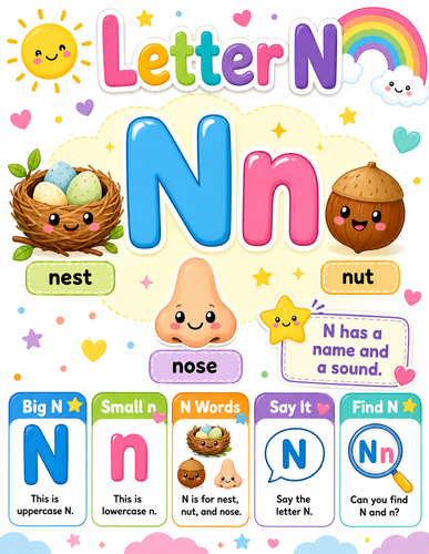Letter N I Preschool I Infographic