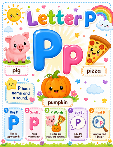 Letter P I Preschool I Infographic