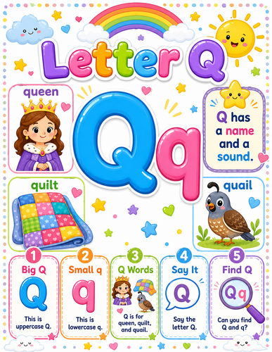 Letter Q I Preschool I Infographic
