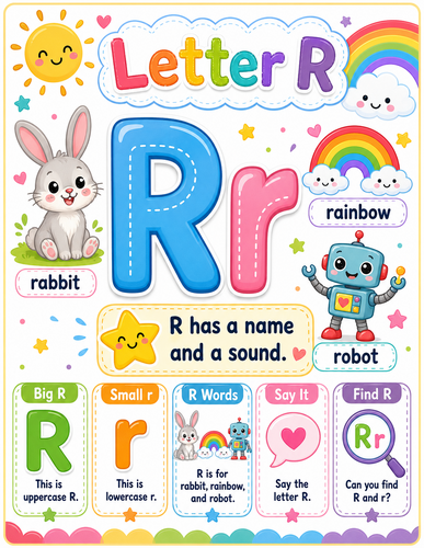 Letter R I Preschool I Infographic