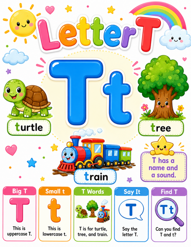 Letter T I Preschool I Infographic
