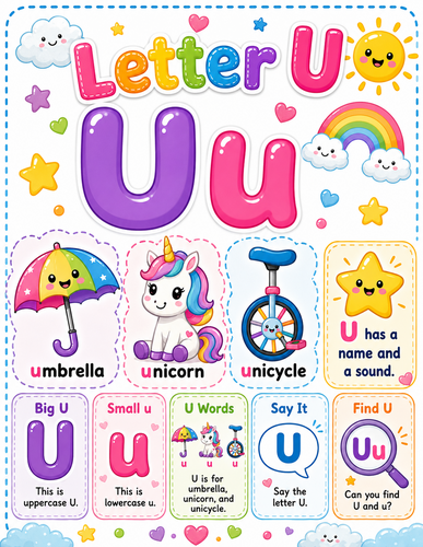 Letter U I Preschool I Infographic