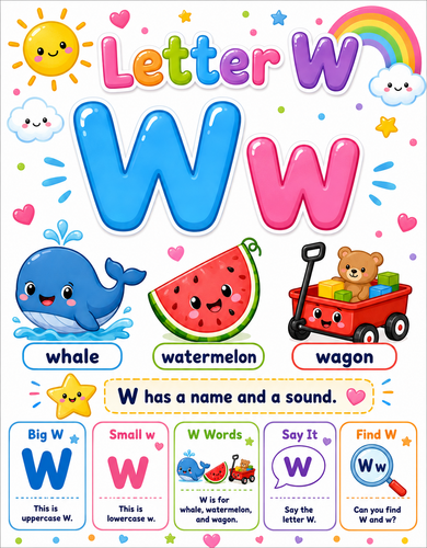 Letter W I Preschool I Infographic