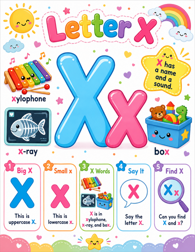 Letter X I Preschool I Infographic
