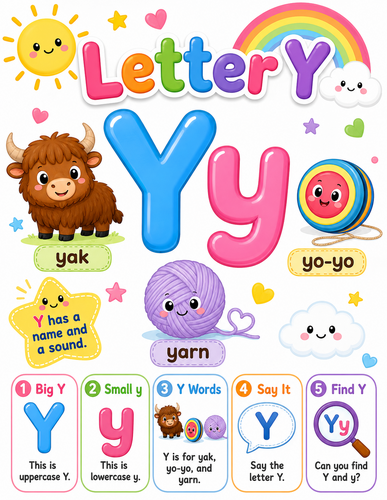 Letter Y I Preschool I Infographic
