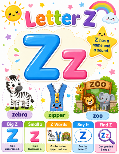 Letter Z I Preschool I Infographic