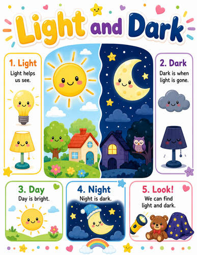 Light and Dark I Preschool I Infographic