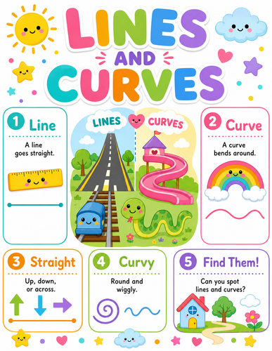 Lines and Curves I Preschool I Infographic