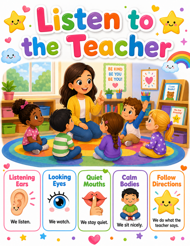 Listen to the Teacher I Preschool I Infographic