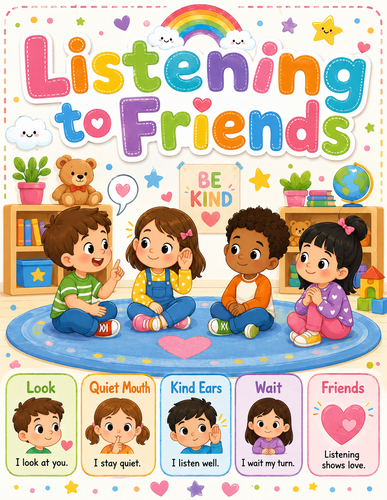 Listening to Friends I Preschool I Infographic