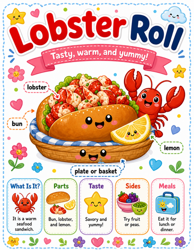 Lobster Roll I Preschool I Infographic
