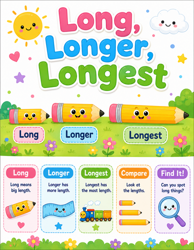 Long, Longer, Longest I Preschool I Infographic