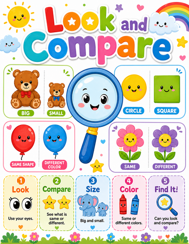 Look and Compare I Preschool I Infographic
