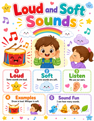 Loud and Soft Sounds I Preschool I Infographic