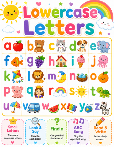 Lowercase Letters I Preschool I Infographic