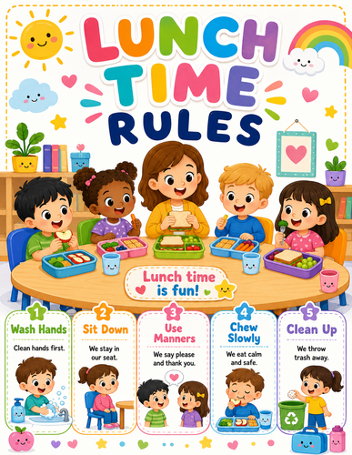 Lunch Time Rules I Preschool I Infographic