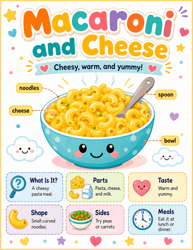 Macaroni and Cheese I Preschool I Infographic