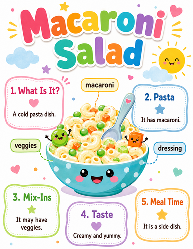 Macaroni Salad I Preschool I Infographic