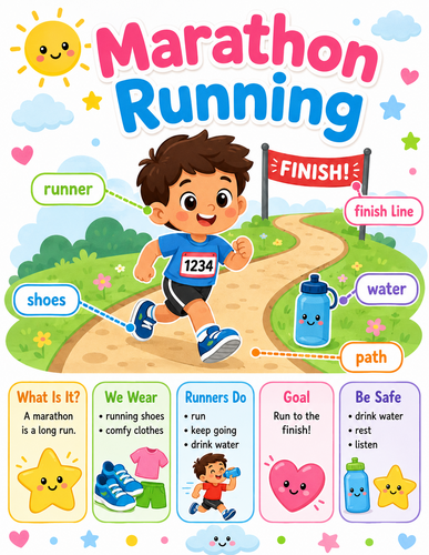 Marathon Running I Preschool I Infographic