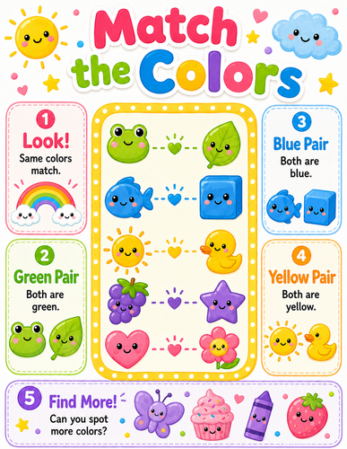 Match the Colors I Preschool I Infographic
