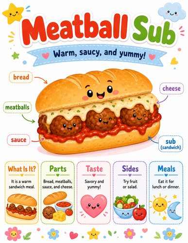 Meatball Sub I Preschool I Infographic