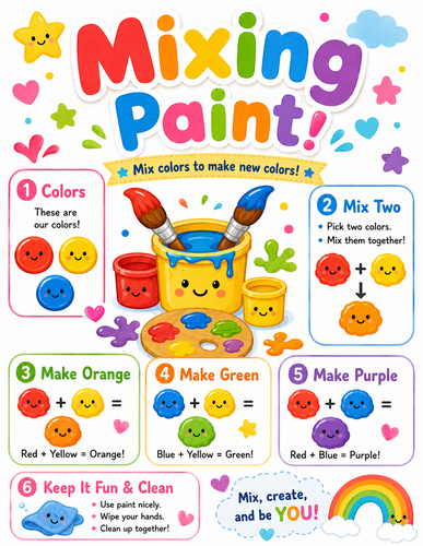 Mixing Paint I Preschool I Infographic