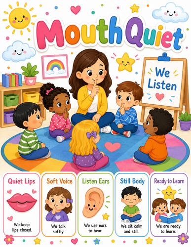Mouth Quiet I Preschool I Infographic