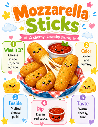 Mozzarella Sticks I Preschool I Infographic