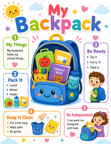 My Backpack I Preschool I Infographic