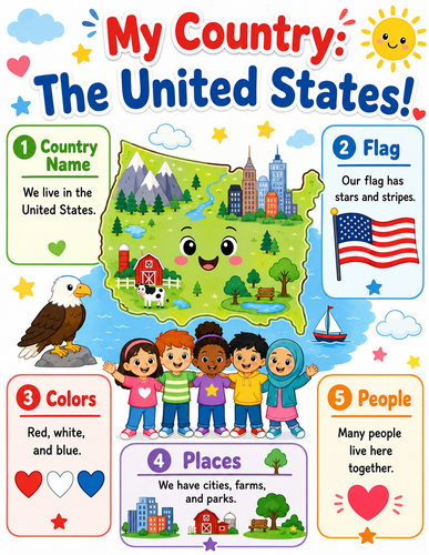 My Country The United States I Preschool I Infographic