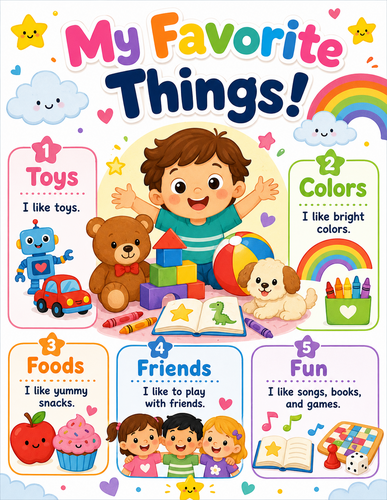 My Favorite Things I Preschool I Infographic