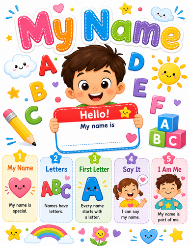My Name I Preschool I Infographic