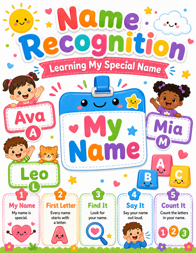Name Recognition I Preschool I Infographic