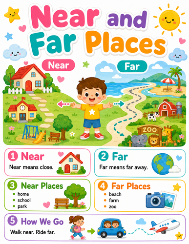 Near and Far Places I Preschool I Infographic