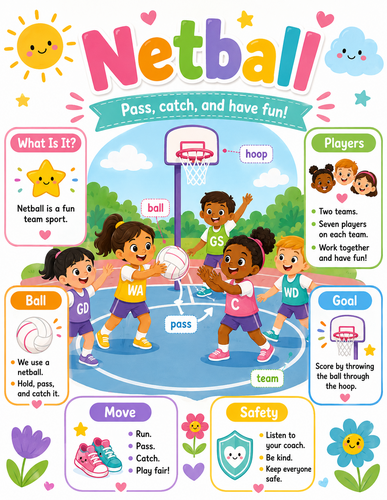 Netball I Preschool I Infographic