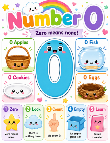 Number 0 I Preschool I Infographic