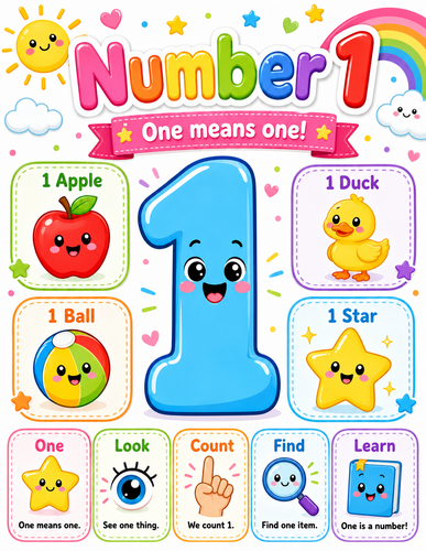 Number 1 I Preschool I Infographic