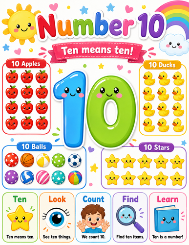 Number 10 I Preschool I Infographic