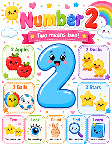 Number 2 I Preschool I Infographic