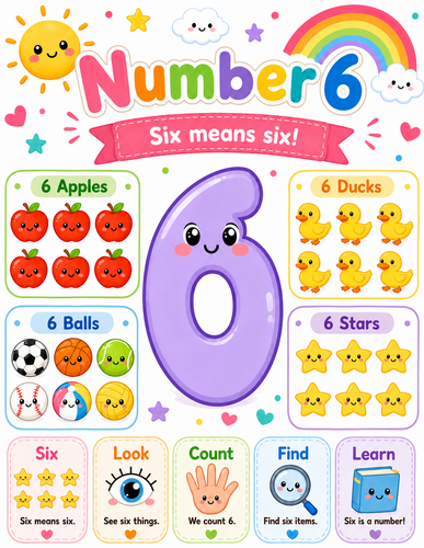 Number 6 I Preschool I Infographic