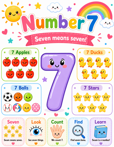 Number 7 I Preschool I Infographic