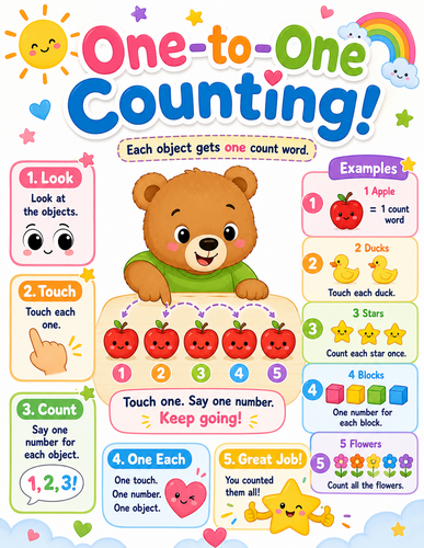 One-to-One Counting I Preschool I Infographic