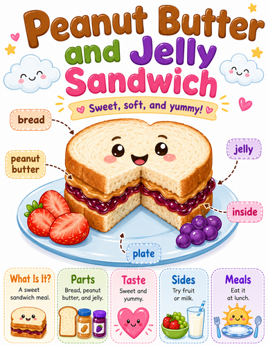 Peanut Butter and Jelly Sandwich I Preschool I Infographic