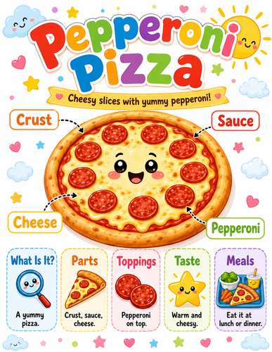 Pepperoni Pizza I Preschool I Infographic