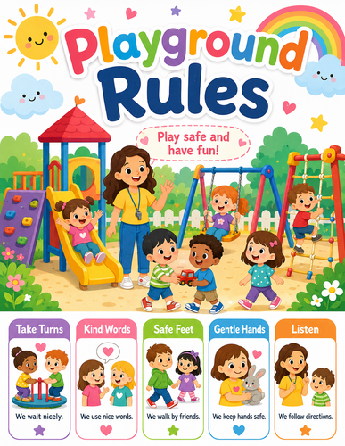 Playground Rules I Preschool I Infographic