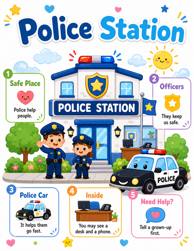 Police Station I Preschool I Infographic