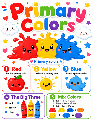 Primary Colors I Preschool I Infographic