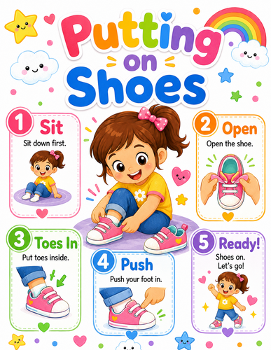 Putting on Shoes I Preschool I Infographic