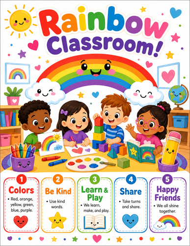 Rainbow Classroom I Preschool I Infographic
