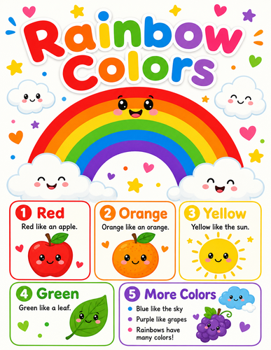 Rainbow Colors I Preschool I Infographic